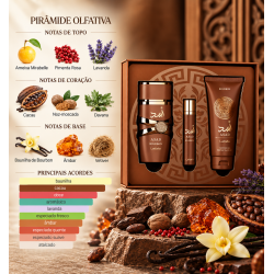 Kit Masculino Asad Bourbon EDP 100ML + Perfume de Bolso 12ML + Shower Gel  – Lattafa 