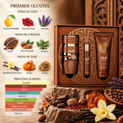 Kit Masculino Asad Bourbon EDP 100ML + Perfume de Bolso 12ML + Shower Gel  – Lattafa 