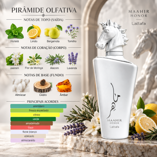 Perfume Masculino Maahir Honor EDP - Lattafa 100ML
