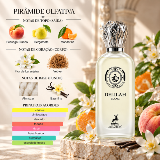 Perfume Feminino Delilah Blanc EDP – Maison Alhambra 100ML